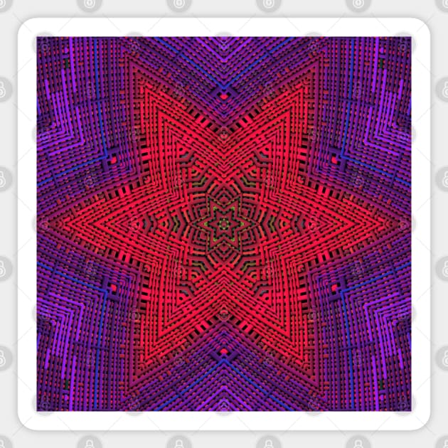 Weave Mandala Red and Purple Sticker by WormholeOrbital